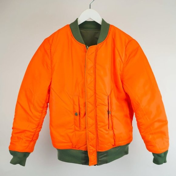 Alpha Industries Green Reversible MA-1 Bomber Flight Jacket - Picture 3 of 11
